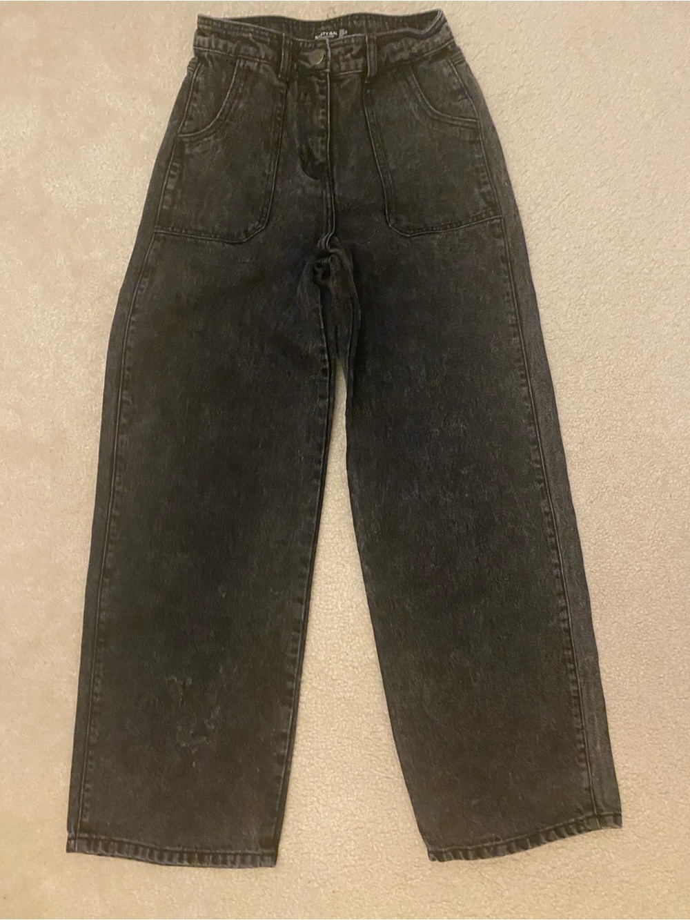 Black High-Rise Wide Leg Jeans